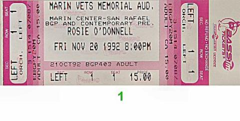 Rosie O'Donnell Vintage Ticket