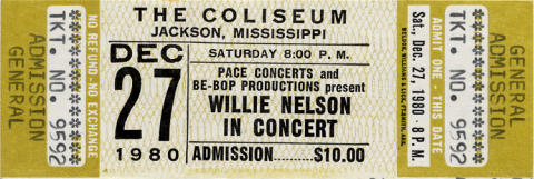 Willie Nelson Vintage Ticket