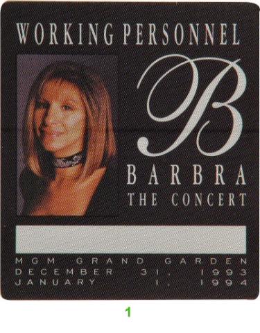 Barbra Streisand Backstage Pass