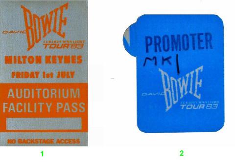 David Bowie Backstage Pass