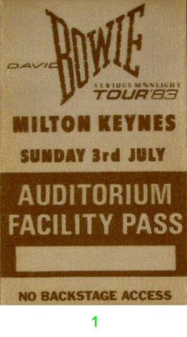 David Bowie Backstage Pass