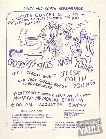Crosby, Stills, Nash & Young Handbill