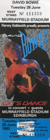 David Bowie Vintage Ticket