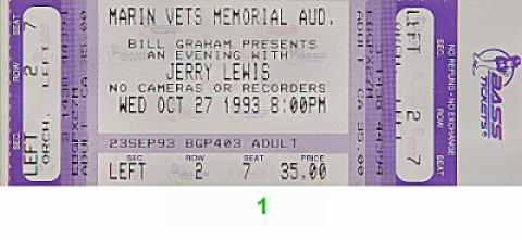 Jerry Lewis Vintage Ticket