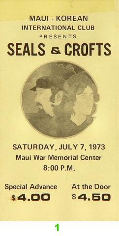 Seals & Crofts Vintage Ticket