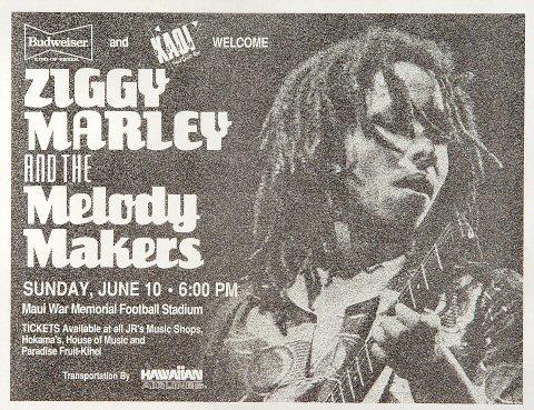 Ziggy Marley & the Melody Makers Handbill
