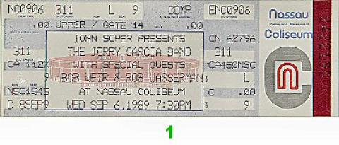 Jerry Garcia Band Vintage Ticket