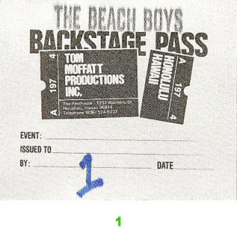 The Beach Boys Backstage Pass