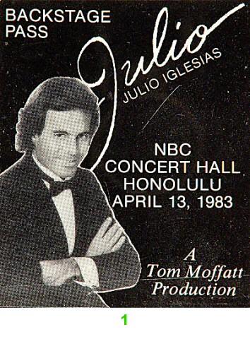 Julio Iglesias Backstage Pass