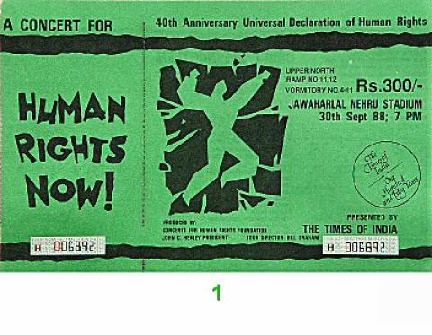 Amnesty International Benefit Vintage Ticket