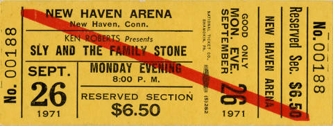 Sly & the Family Stone Vintage Ticket