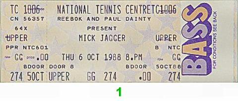 Mick Jagger Vintage Ticket
