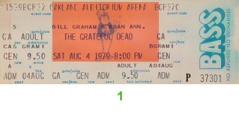 Grateful Dead Vintage Ticket