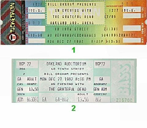 Grateful Dead Vintage Ticket