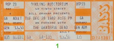 Grateful Dead Vintage Ticket
