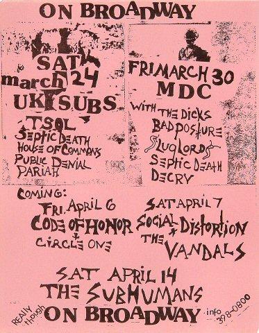 U.K. Subs Handbill