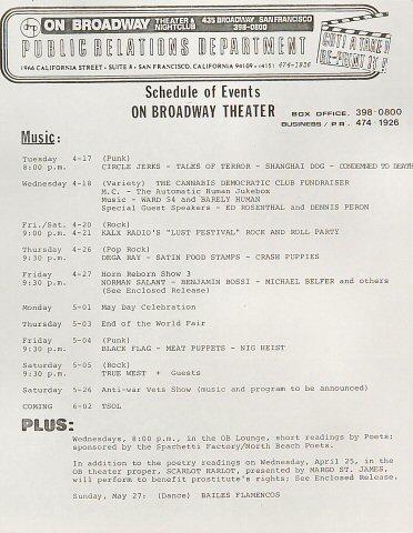 Circle Jerks Handbill