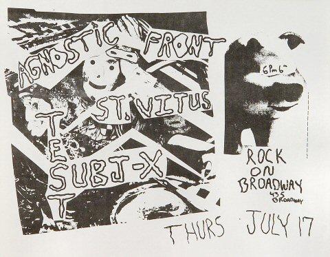 Agnostic Front Handbill