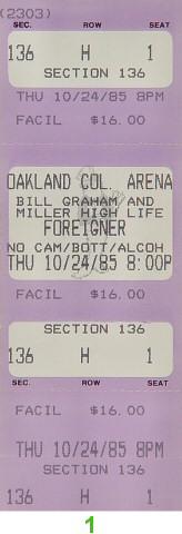 Foreigner Vintage Ticket