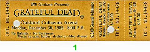 Grateful Dead Vintage Ticket