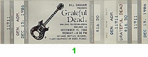 Grateful Dead Vintage Ticket