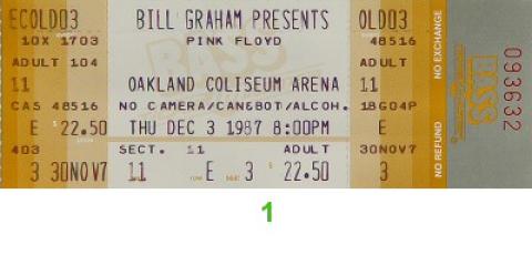 Pink Floyd Vintage Ticket