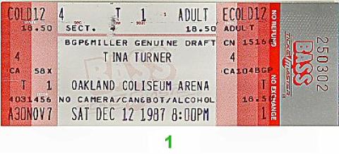 Tina Turner Vintage Ticket
