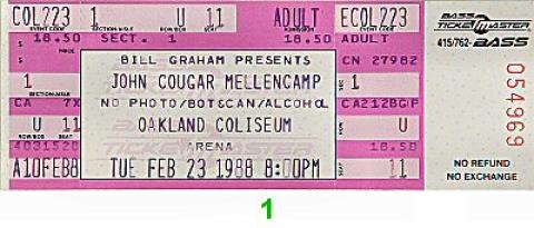 John Mellencamp Vintage Ticket