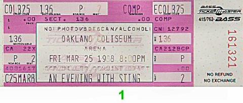 Sting Vintage Ticket