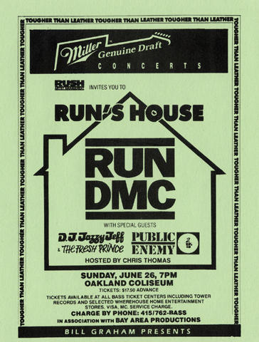 Run-D.M.C. Vintage Concert Handbill from Oakland Coliseum Arena