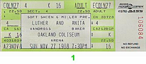 Luther Vandross Vintage Ticket