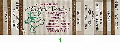 Grateful Dead Vintage Ticket