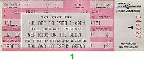 New Kids On The Block Vintage Ticket