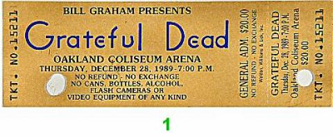 Grateful Dead Vintage Ticket