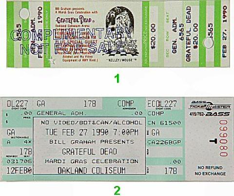 Grateful Dead Vintage Ticket