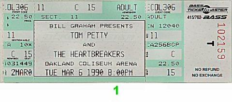Tom Petty & the Heartbreakers Vintage Ticket