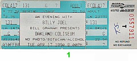 Billy Joel Vintage Ticket