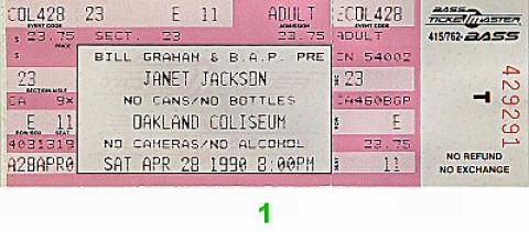 Janet Jackson Vintage Ticket
