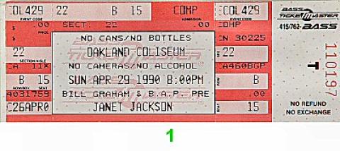 Janet Jackson Vintage Ticket