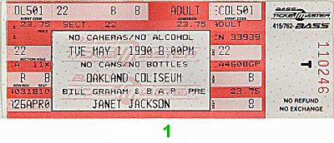 Janet Jackson Vintage Ticket