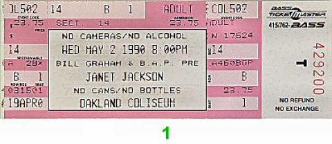 Janet Jackson Vintage Ticket