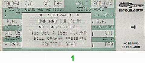 Grateful Dead Vintage Ticket