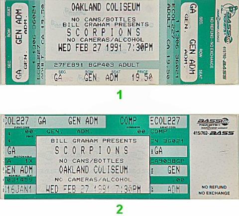 Scorpions Vintage Ticket