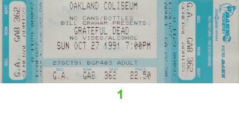Grateful Dead Vintage Ticket
