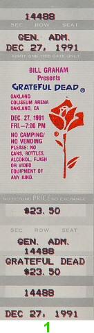 Grateful Dead Vintage Ticket