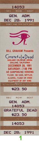 Grateful Dead Vintage Ticket