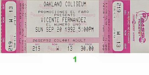 Vincente Fernandez Vintage Ticket