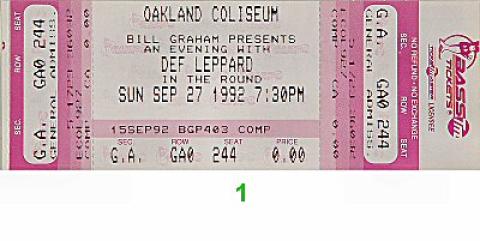 Def Leppard Vintage Ticket