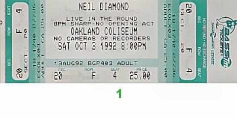 Neil Diamond Vintage Ticket