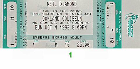 Neil Diamond Vintage Ticket
